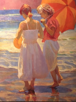 Don Hatfield - On the Beach - Oil on Canvas - 40 x 30